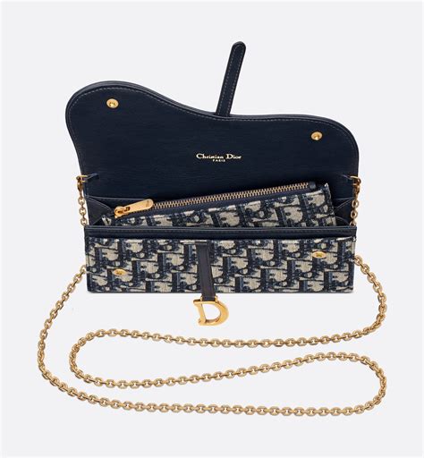 saddle long wallet blue dior oblique jacquard|Long Saddle Wallet with Chain Blue Dior Oblique .